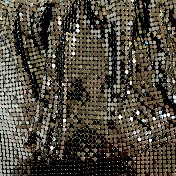 Mesh bag with drape front detail and strap, black - Picture 5 of 5